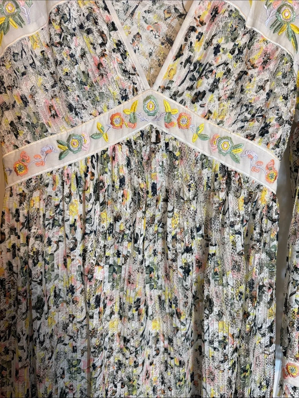 Free People Cherry Blossom Mini Dress in Ivory Multi -‎ size 6